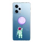 Manitoba Xiaomi Redmi Note 12 Pro 5G ile Uyumlu Astronot Tasarımlı Baskılı Şeffaf Telefon Kılıfı