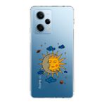 Manitoba Xiaomi Redmi Note 12 Pro 5G ile Uyumlu Ay Güneş ve Gezegen Tasarımlı Baskılı Şeffaf Telefon Kılıfı