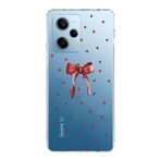 Manitoba Xiaomi Redmi Note 12 Pro 5G ile Uyumlu Baskılı Yumuşak Silikon Şeffaf Telefon Kılıfı, Kalp Desenli