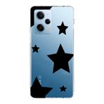 Manitoba Xiaomi Redmi Note 12 Pro 5G ile Uyumlu Baskılı Yumuşak Silikon Şeffaf Telefon Kılıfı, Yıldız Deseni