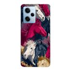Manitoba Xiaomi Redmi Note 12 Pro 5G ile Uyumlu Baskılı Yumuşak Silikon Telefon Kılıfı, At Deseni