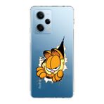 Manitoba Xiaomi Redmi Note 12 Pro 5G ile Uyumlu Garfield Tasarımlı Baskılı Şeffaf Telefon Kılıfı