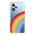 Manitoba Xiaomi Redmi Note 12 Pro 5G ile Uyumlu Gökkuşağı Baskılı Yumuşak Silikon Şeffaf Telefon Kılıfı