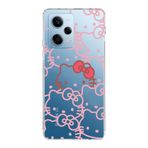 Manitoba Xiaomi Redmi Note 12 Pro 5G ile Uyumlu Hello Kitty Tasarımlı Baskılı Şeffaf Telefon Kılıfı