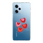 Manitoba Xiaomi Redmi Note 12 Pro 5G ile Uyumlu Kalpler Tasarımlı Baskılı Şeffaf Telefon Kılıfı