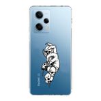 Manitoba Xiaomi Redmi Note 12 Pro 5G ile Uyumlu Kuru Kafa Tasarımlı Baskılı Şeffaf Telefon Kılıfı