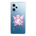 Manitoba Xiaomi Redmi Note 12 Pro 5G ile Uyumlu Melek Tasarımlı Baskılı Şeffaf Telefon Kılıfı