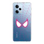 Manitoba Xiaomi Redmi Note 12 Pro 5G ile Uyumlu Örümcek Gözler Tasarımlı Baskılı Şeffaf Telefon Kılıfı