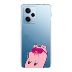 Manitoba Xiaomi Redmi Note 12 Pro 5G ile Uyumlu Sevimli Domuz Tasarımlı Baskılı Şeffaf Telefon Kılıfı