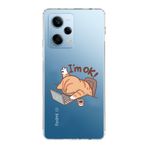 Manitoba Xiaomi Redmi Note 12 Pro 5G ile Uyumlu Sevimli Kedi Tasarımlı Baskılı Şeffaf Telefon Kılıfı