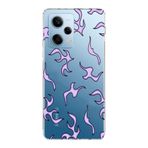Manitoba Xiaomi Redmi Note 12 Pro 5G Uyumlu Baskılı Yumuşak Silikon Şeffaf Telefon Kılıfı, Mor Desen