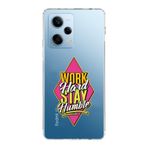 Manitoba Xiaomi Redmi Note 12 Pro 5G Uyumlu Work Hard Tasarımlı Baskılı Şeffaf Telefon Kılıfı