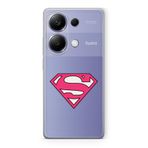 Manitoba Xiaomi Redmi Note 13 Pro 4G ile Uyumlu Baskılı Şeffaf Silikon Telefon Kılıfı, Superman Tasarımı