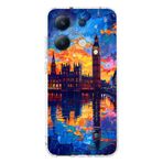 Manitoba Xiaomi Redmi Note 13 Pro 4G ile Uyumlu Baskılı Yumuşak Silikon Şeffaf Telefon Kılıfı, Big Ben Deseni