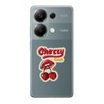 Manitoba Xiaomi Redmi Note 13 Pro 4G ile Uyumlu Baskılı Yumuşak Silikon Şeffaf Telefon Kılıfı, Cherry Bomb Desen
