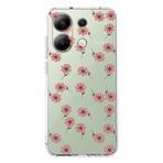 Manitoba Xiaomi Redmi Note 13 Pro 4G ile Uyumlu Baskılı Yumuşak Silikon Şeffaf Telefon Kılıfı, Çiçek Desen, Yeşil