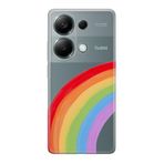 Manitoba Xiaomi Redmi Note 13 Pro 4G ile Uyumlu Baskılı Yumuşak Silikon Şeffaf Telefon Kılıfı, Gökkuşağı Desen