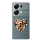 Manitoba Xiaomi Redmi Note 13 Pro 4G ile Uyumlu Baskılı Yumuşak Silikon Şeffaf Telefon Kılıfı, Leopar Desen