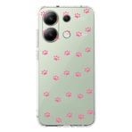 Manitoba Xiaomi Redmi Note 13 Pro 4G ile Uyumlu Baskılı Yumuşak Silikon Şeffaf Telefon Kılıfı, Pembe Pati Deseni
