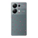 Manitoba Xiaomi Redmi Note 13 Pro 4G ile Uyumlu Baskılı Yumuşak Silikon Şeffaf Telefon Kılıfı, Pembe Yıldız Desen