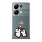 Manitoba Xiaomi Redmi Note 13 Pro 4G ile Uyumlu Baskılı Yumuşak Silikon Şeffaf Telefon Kılıfı, Penguen Deseni