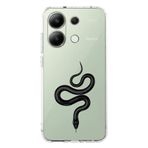 Manitoba Xiaomi Redmi Note 13 Pro 4G ile Uyumlu Baskılı Yumuşak Silikon Şeffaf Telefon Kılıfı, Yılan Deseni