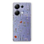 Manitoba Xiaomi Redmi Note 13 Pro 4G ile Uyumlu Çiçekler Tasarımlı Baskılı Şeffaf Telefon Kılıfı