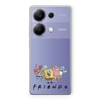 Manitoba Xiaomi Redmi Note 13 Pro 4G ile Uyumlu Friends Tasarımlı Baskılı Şeffaf Silikon Telefon Kılıfı