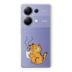 Manitoba Xiaomi Redmi Note 13 Pro 4G ile Uyumlu Garfield Tasarımlı Baskılı Şeffaf Telefon Kılıfı