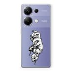 Manitoba Xiaomi Redmi Note 13 Pro 4G ile Uyumlu Kuru Kafa Tasarımlı Baskılı Şeffaf Telefon Kılıfı