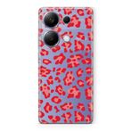 Manitoba Xiaomi Redmi Note 13 Pro 4G ile Uyumlu Leopar Desen Tasarımlı Baskılı Şeffaf Telefon Kılıfı