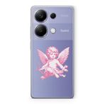 Manitoba Xiaomi Redmi Note 13 Pro 4G ile Uyumlu Melek Tasarımlı Baskılı Şeffaf Telefon Kılıfı
