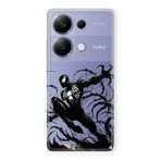 Manitoba Xiaomi Redmi Note 13 Pro 4G ile Uyumlu Siyah Örümcek Tasarımlı Baskılı Şeffaf Silikon Telefon Kılıfı
