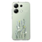 Manitoba Xiaomi Redmi Note 13 Pro 4G Uyumlu Baskılı Yumuşak Silikon Şeffaf Telefon Kılıfı, Çiçek Desen, Yeşil