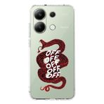 Manitoba Xiaomi Redmi Note 13 Pro 4G Uyumlu Baskılı Yumuşak Silikon Şeffaf Telefon Kılıfı, Kırmızı Desen