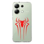 Manitoba Xiaomi Redmi Note 13 Pro 4G Uyumlu Baskılı Yumuşak Silikon Şeffaf Telefon Kılıfı, Kırmızı Örümcek Deseni