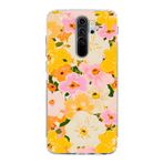 Manitoba Xiaomi Redmi Note 8 Pro ile Uyumlu Baskılı Yumuşak Silikon Şeffaf Telefon Kılıfı, Çiçek Desen