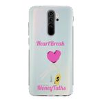 Manitoba Xiaomi Redmi Note 8 Pro ile Uyumlu Heart Break Tasarımlı Baskılı Şeffaf Silikon Telefon Kılıfı, Çok Renkli