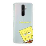 Manitoba Xiaomi Redmi Note 8 Pro ile Uyumlu Sünger Bob Tasarımlı Baskılı Şeffaf Silikon Telefon Kılıfı, Çok Renkli