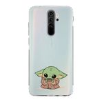 Manitoba Xiaomi Redmi Note 8 Pro Uyumlu Baby Yoda Tasarımlı Baskılı Şeffaf Silikon Telefon Kılıfı, Çok Renkli