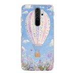Manitoba Xiaomi Redmi Note 8 Pro Uyumlu Baskılı Yumuşak Silikon Şeffaf Telefon Kılıfı, Çiçek Balon Deseni