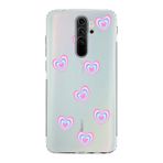 Manitoba Xiaomi Redmi Note 8 Pro Uyumlu Baskılı Yumuşak Silikon Şeffaf Telefon Kılıfı, Kalp Deseni