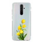 Manitoba Xiaomi Redmi Note 8 Pro Uyumlu Baskılı Yumuşak Silikon Şeffaf Telefon Kılıfı, Sarı Çiçek Desen