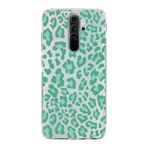 Manitoba Xiaomi Redmi Note 8 Pro Uyumlu Baskılı Yumuşak Silikon Şeffaf Telefon Kılıfı, Yeşil Leopar Desen