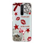 Manitoba Xiaomi Redmi Note 8 Pro Uyumlu, Im Just Girl Tasarımlı, Baskılı Şeffaf Silikon Telefon Kılıfı