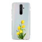 Manitoba Xiaomi Redmi Note 8 Pro Uyumlu Sarı Lale Tasarımlı Baskılı Şeffaf Telefon Kılıfı