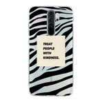 Manitoba Xiaomi Redmi Note 8 Pro Uyumlu Treat People With Kindness Tasarımlı Baskılı Şeffaf Telefon Kılıfı, Çok Renkli