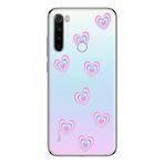 Manitoba Xiaomi Redmi Note 8 Uyumlu Baskılı Yumuşak Silikon Şeffaf Telefon Kılıfı, Renkli Kalp Deseni