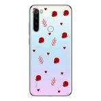 Manitoba Xiaomi Redmi Note 8 Uyumlu Baskılı Yumuşak Silikon Şeffaf Telefon Kılıfı, Uğur Böceği ve Kalp Deseni