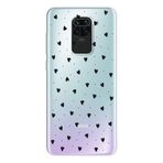 Manitoba Xiaomi Redmi Note 9 ile Uyumlu Baskılı Yumuşak Silikon Şeffaf Telefon Kılıfı, Kalp Deseni
